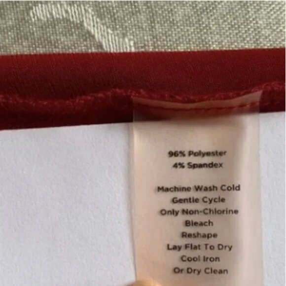 Talbots Faux Wrap Rust Colored Spilt Neck Collared Stretch Dress Size 6P - Picture 8 of 8